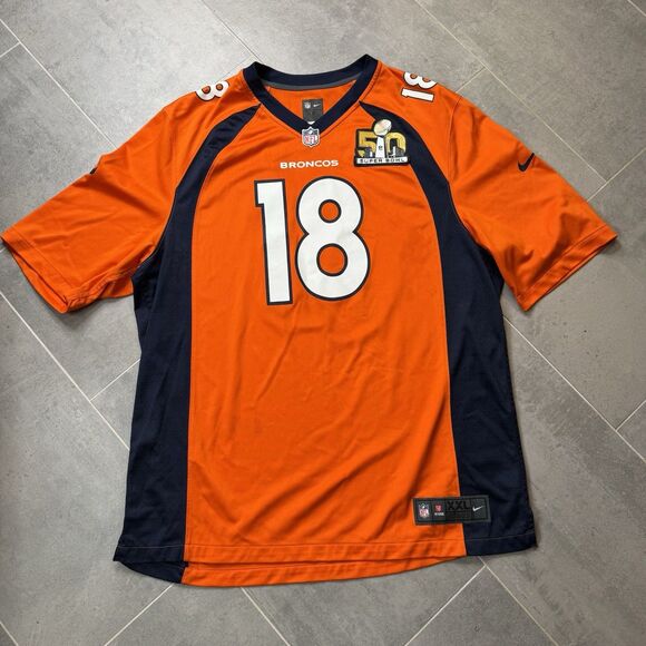 Nike Peyton Manning Denver Broncos Super Bowl 50 Jersey Mens 2XL NFL - Picture 3 of 14